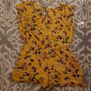 Yellow Flower print romper